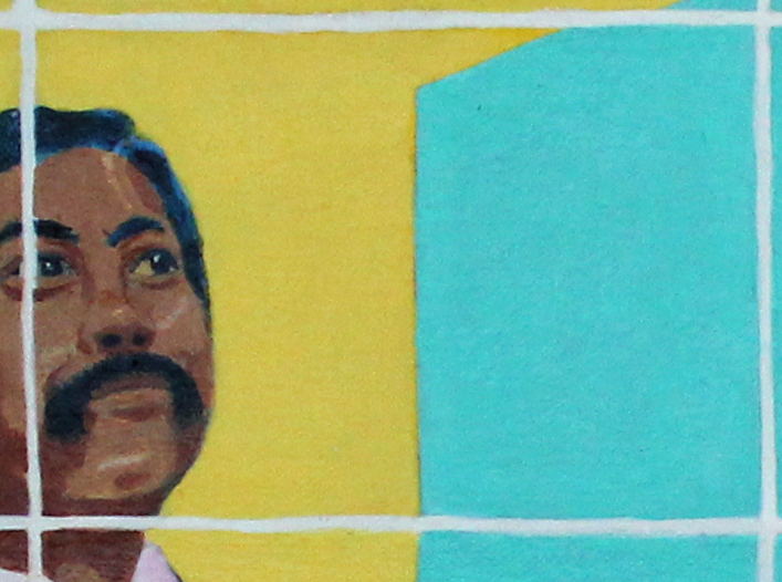 a close up of a man's face