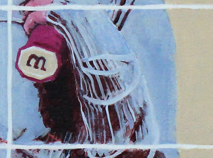 close up of the handle of a tennis racket